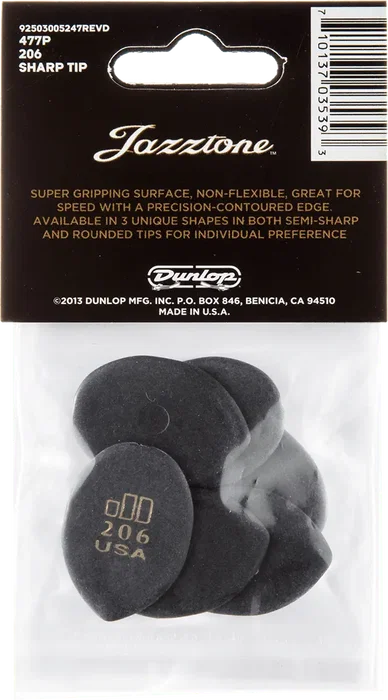DUNLOP Pack de 6 médiators Jazztone Short Tip - Medium