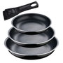 San Ignacio Set de 3 poêles Click & Cook Ø18/20/24 cm noir