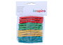 Innspiro Lot de 48 petites pinzas en bois multicolores 48x7mm