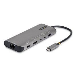 Startechcom Station d'accueil USB4 avec HDMI, DisplayPort et Ethernet 2.5GbE - Gris espace