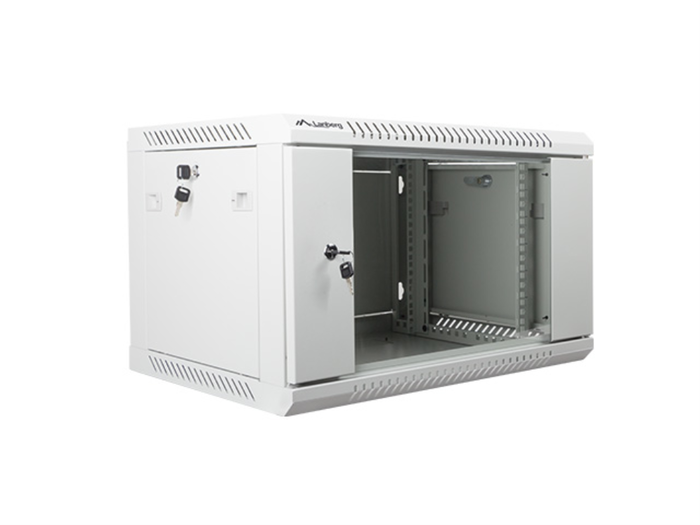Lanberg Armure de mur 19 pouces 6U 600x450 gris acier porte vitrée capacité 60kg Lanberg Armure de mur 19 pouces 6U 600x450 gris acier porte vitrée capacité 60kg