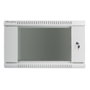 Lanberg Armure de mur 19 pouces 6U 600x450 gris acier porte vitrée capacité 60kg