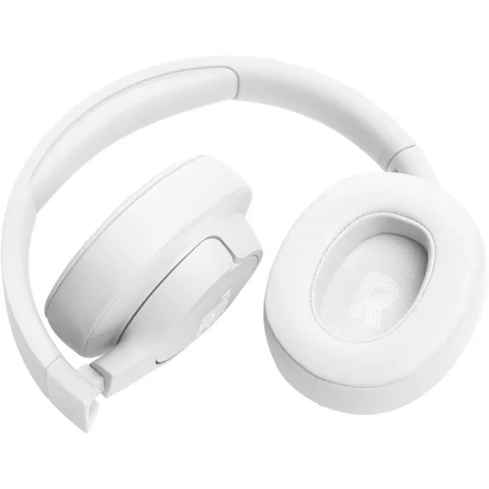 JBL Casque sans fil Tune 720BT Bluetooth 5.3 Son Pure Bass 76h d'autonomie Léger Confortable Blanc