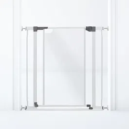 Dreambaby Barrière de sécurité Clear View à panneau transparent, pour ouvertures 75-81 cm, montage par pression sans perçage, blanc
