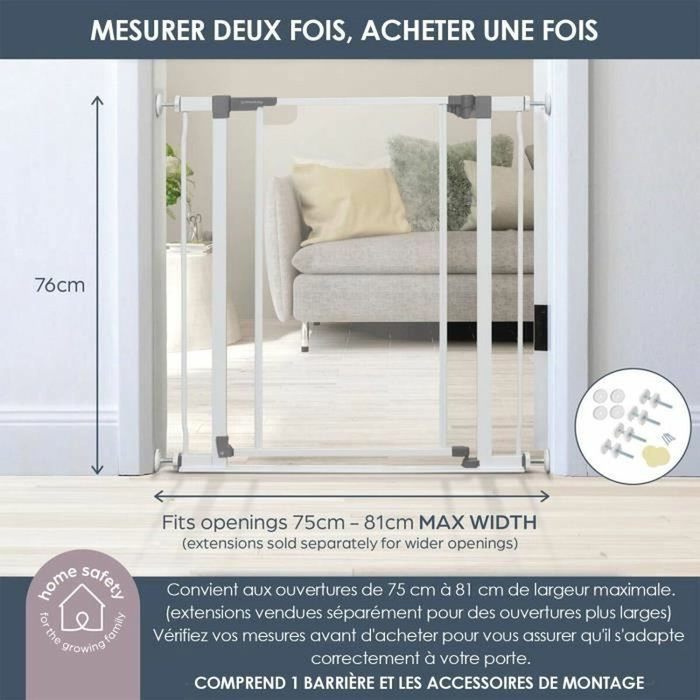 Dreambaby Barrière de sécurité Clear View à panneau transparent - Blanc Dreambaby Barrière de sécurité Clear View à panneau transparent - Blanc