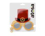 Lunettes de soleil avec chapeau steampunk doré