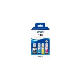 Epson EcoTank 113 Multipack de 4 bouteilles d'encre - Noir, Jaune, Cyan, Magenta - Recharge pour imprimantes EcoTank
