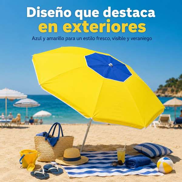 JugaToys Parasol Jaune en Aluminium 240 cm