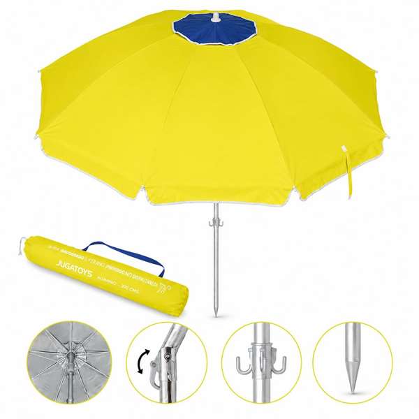 JugaToys Parasol Jaune en Aluminium 240 cm