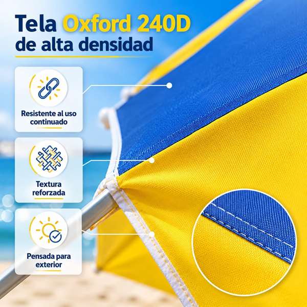 JugaToys Parasol Jaune en Aluminium 240 cm