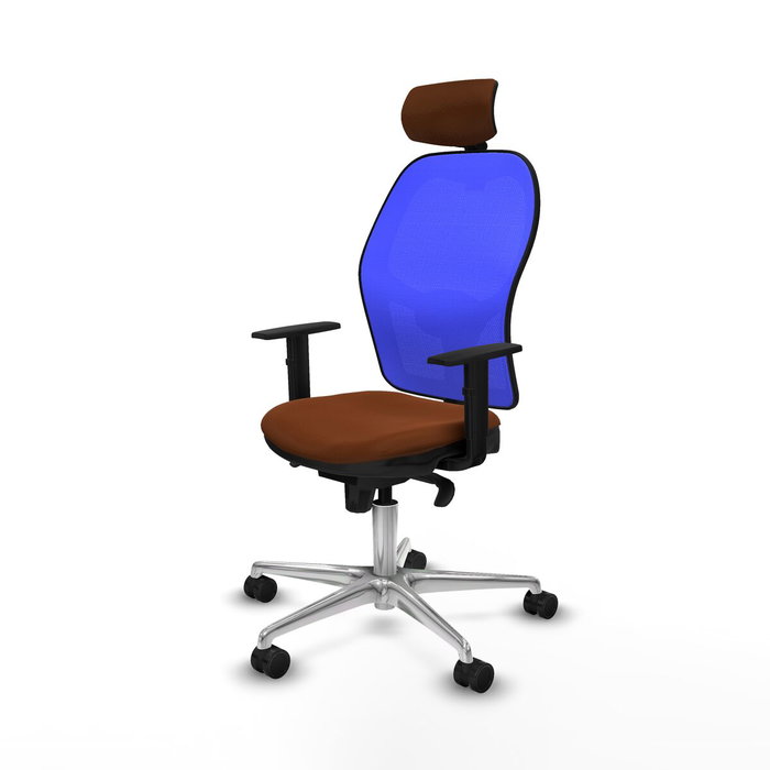 Piqueras y Crespo Chaise de Bureau avec Appui-tête Jorquera Bleu Marron
