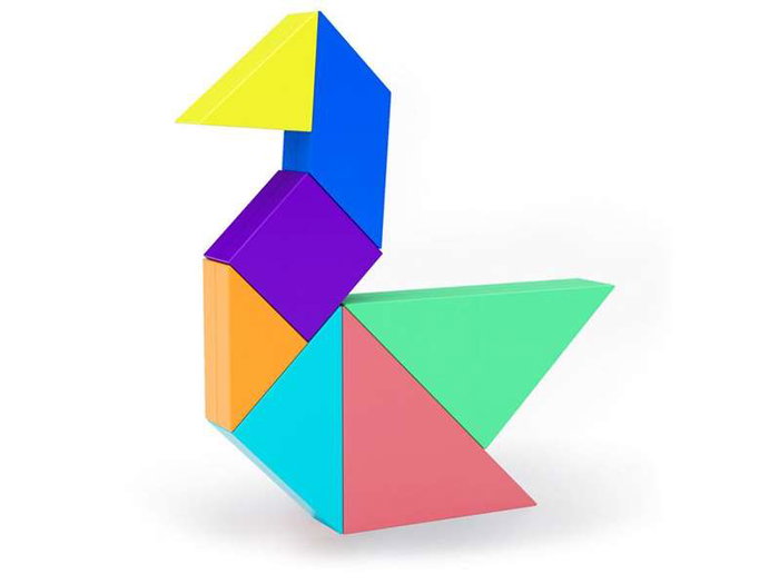 Cayro Jeu de Tangram en bois Click Clack - Jeu éducatif et de réflexion pour enfants à partir de 3 ans