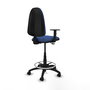Tabouret Aýna taburete Contact permament de base Tissu Bleu foncé Structure polyamide noire Accoudoir 1D Sans appui-tête Roulettes en nylon 50 mm