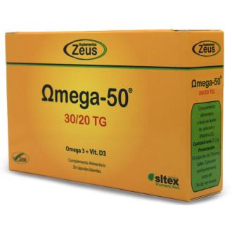 ZEUS Omega-50 30/20 Tg 30 capsules Complément alimentaire huile de poisson EPA DHA Vitamine D3 ZEUS Omega-50 30/20 Tg 30 capsules Complément alimentaire huile de poisson EPA DHA Vitamine D3