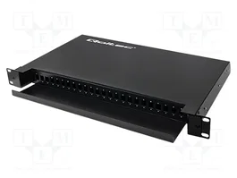 QOLTEC Panneau de brassage à fibre optique noir 19 pouces 24 ports