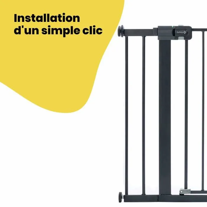 Safety 1st Extension pour barrière de sécurité, 14 cm en métal noir, fixation sans vis ni perçage, adapte le passage, pour bébé dès la naissance