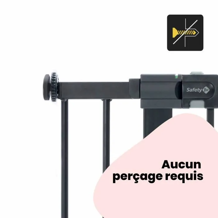 Safety 1st Extension pour barrière de sécurité, 14 cm en métal noir, fixation sans vis ni perçage, adapte le passage, pour bébé dès la naissance