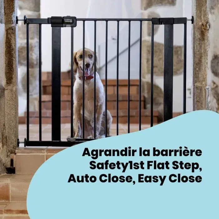 Safety 1st Extension pour barrière de sécurité, 14 cm en métal noir, fixation sans vis ni perçage, adapte le passage, pour bébé dès la naissance