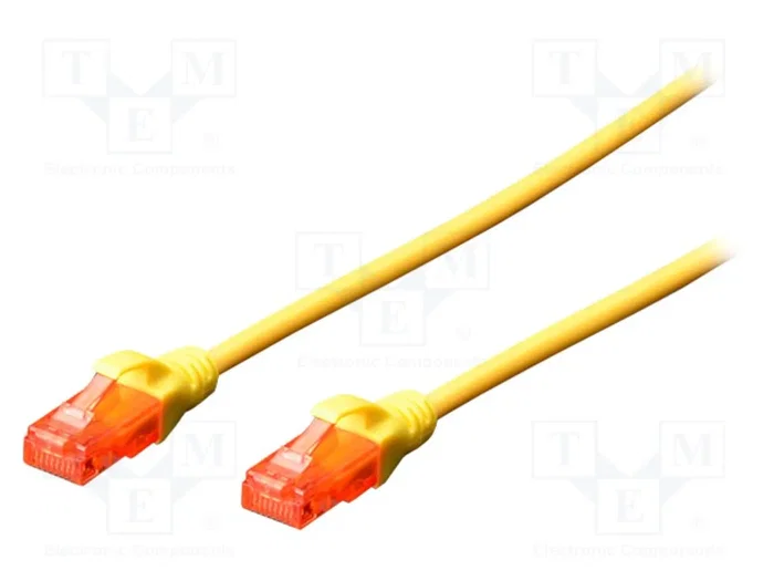 DIGITUS Cordon de raccordement Cat 6 U/UTP 0,25m RJ45 jaune DIGITUS Cordon de raccordement Cat 6 U/UTP 0,25m RJ45 jaune