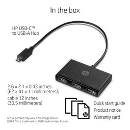 HP Concentrateur USB-C vers USB-A Noir