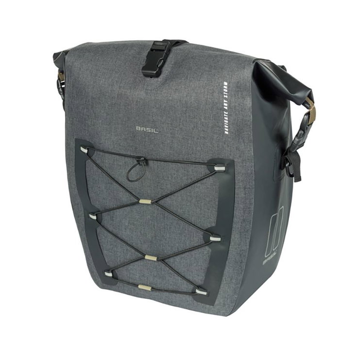 Basil Navigator Storm L Sacoche imperméable 25-31L avec fixations MIK et bandoulière Basil Navigator Storm L Sacoche imperméable 25-31L avec fixations MIK et bandoulière