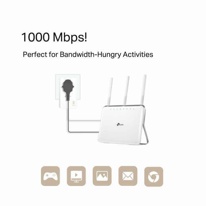 TP-Link TL-PA7017P Powerline AV1000 Gigabit Passthrough Blanc