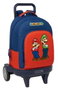 Safta Mochila grande à roulettes compacte Super Mario "Mamma Mia" - Sac à dos pour enfant - 33 x 45 x 22 cm