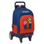 Safta Cartable Super Mario Mamma Mia Rouge et Blue marine avec roulettes