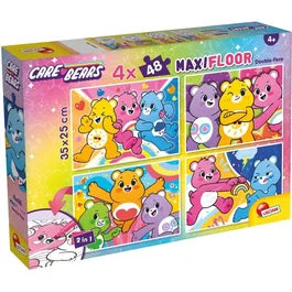 Liscianigiochi Puzzle MaxiFloor - Coffret de 4 puzzles de sol Care Bears (Bisounours) - 48 pièces chacun - À partir de 4 ans