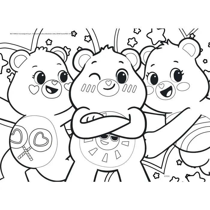 Liscianigiochi Puzzle MaxiFloor - Coffret de 4 puzzles de sol Care Bears (Bisounours) - 48 pièces chacun - À partir de 4 ans