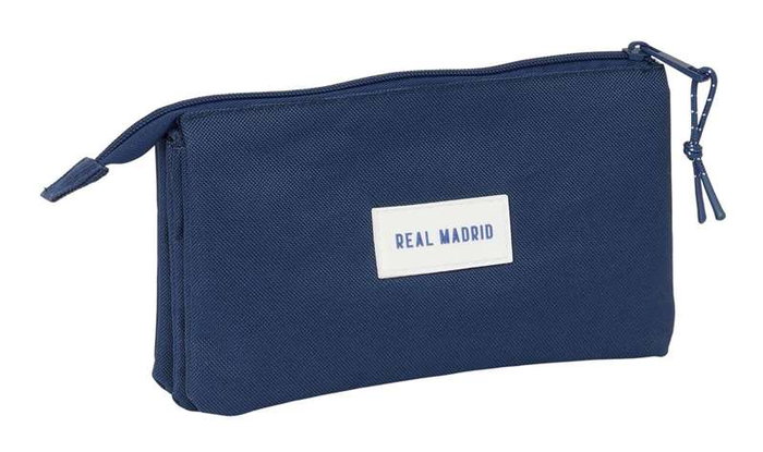 Real Madrid - Trousse triple fille, marin, 22 x 12 x 3 cm - Article officiel licencié