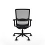 Chaise Haches Synchrone/Traslack tissu Gris Base en nylon noir Accoudoir 2D Sans appui-tête Roulettes 65mm nylon