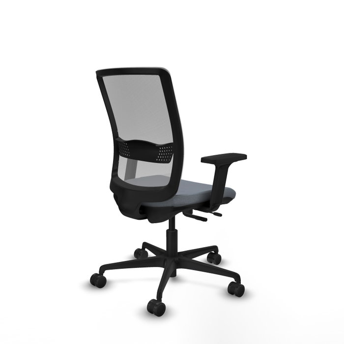 Chaise Haches Synchrone/Traslack tissu Gris Base en nylon noir Accoudoir 2D Sans appui-tête Roulettes 65mm nylon