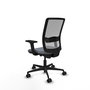 Chaise Haches Synchrone/Traslack tissu Gris Base en nylon noir Accoudoir 2D Sans appui-tête Roulettes 65mm nylon