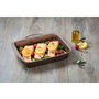 Pyrex Plat à four rectangulaire Asimetria, Acier Chocolat, 30 x 24 cm
