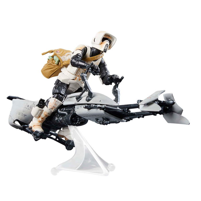 HASBRO Figurine Speeder Bike Scout Trooper & Grogu The Mandalorian Star Wars 9 cm avec accessoires