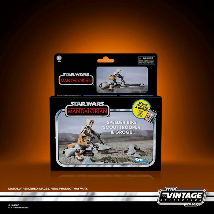 HASBRO Figurine Speeder Bike Scout Trooper & Grogu The Mandalorian Star Wars 9 cm avec accessoires