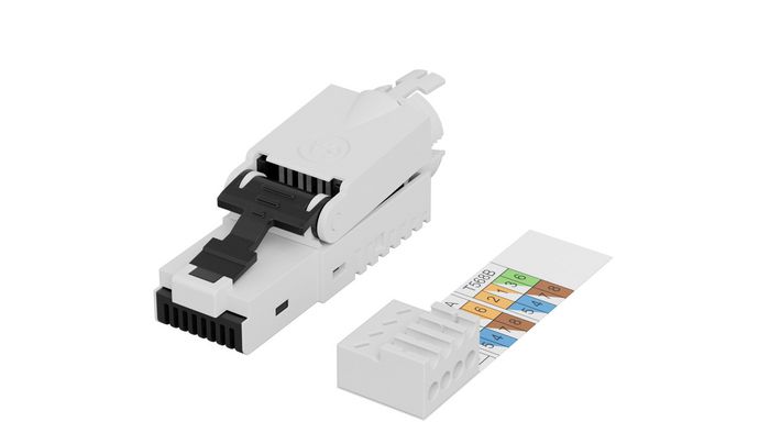 Lanview Fiche RJ45 Cat6a UTP pour conducteur massif/toronné AWG22-24 Lanview Fiche RJ45 Cat6a UTP pour conducteur massif/toronné AWG22-24