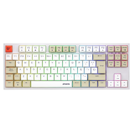 Phoenix Royal Teclado Gaming Mécanique 87 Touches Switches Outemu Brown PBT Blanc