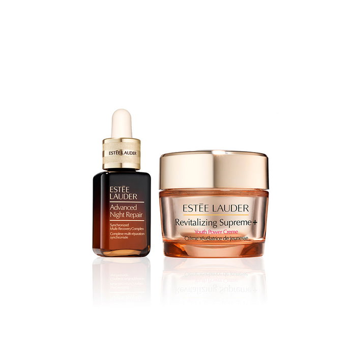 Estée Lauder - Crème Revitalisante Suprême + Énergie Jeunesse - Crème Visage 50 ml et Sérum 20 ml - Soin Hydratant, Lissant et Lifting - Boîte de 2 Pièces