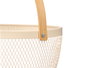 KINVARA Panier Rond Beige avec Poignée en Bambou
