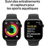 Apple Watch Series 10 GPS + Cellular 46mm, Boîtier Slate Titanium, Bracelet Sport Noir Taille M/L