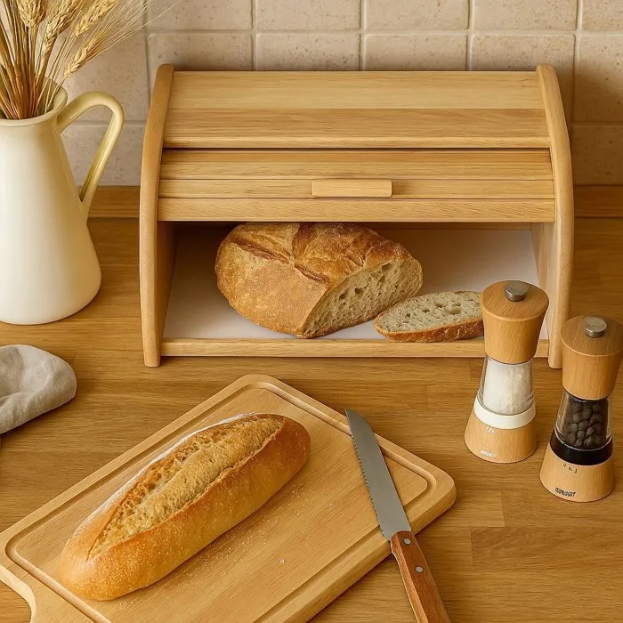 Cosy & Trendy Boîte à pain avec couvercle Bois 40 x 27 x 18 cm Tiroir Rangement Pains et Viennoiseries Cosy & Trendy Boîte à pain avec couvercle Bois 40 x 27 x 18 cm Tiroir Rangement Pains et Viennoiseries