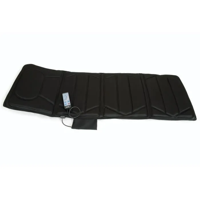 JOCCA Matelas Massage 6163 - 10 Moteurs - 5 Modes - Fonction Chaleur - 172 x 57 x 4 cm - Noir - 100% Polyester