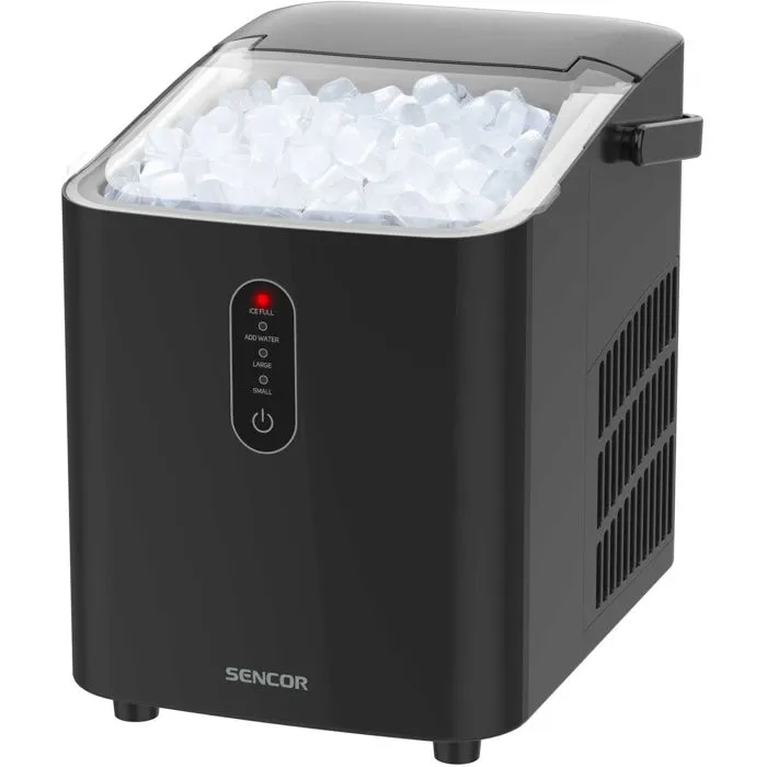 Sencor SIM 2500BK - Machine à Glaçons Portative, 12 kg/jour, 8 glaçons en 8 min, Fonction Arrêt Automatique, 1L Sencor SIM 2500BK - Machine à Glaçons Portative, 12 kg/jour, 8 glaçons en 8 min, Fonction Arrêt Automatique, 1L