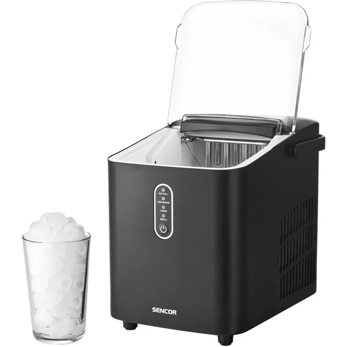 Sencor SIM 2500BK - Machine à Glaçons Portative, 12 kg/jour, 8 glaçons en 8 min, Fonction Arrêt Automatique, 1L Sencor SIM 2500BK - Machine à Glaçons Portative, 12 kg/jour, 8 glaçons en 8 min, Fonction Arrêt Automatique, 1L