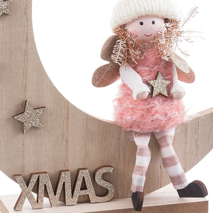BigBuy Home Figurine Décorative Rose Naturel Lune