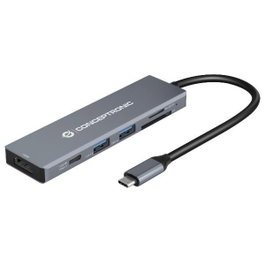 Conceptronic Station d'accueil USB-C 6-en-1 HDMI 4K, USB 3.0, SD/TF, Gris