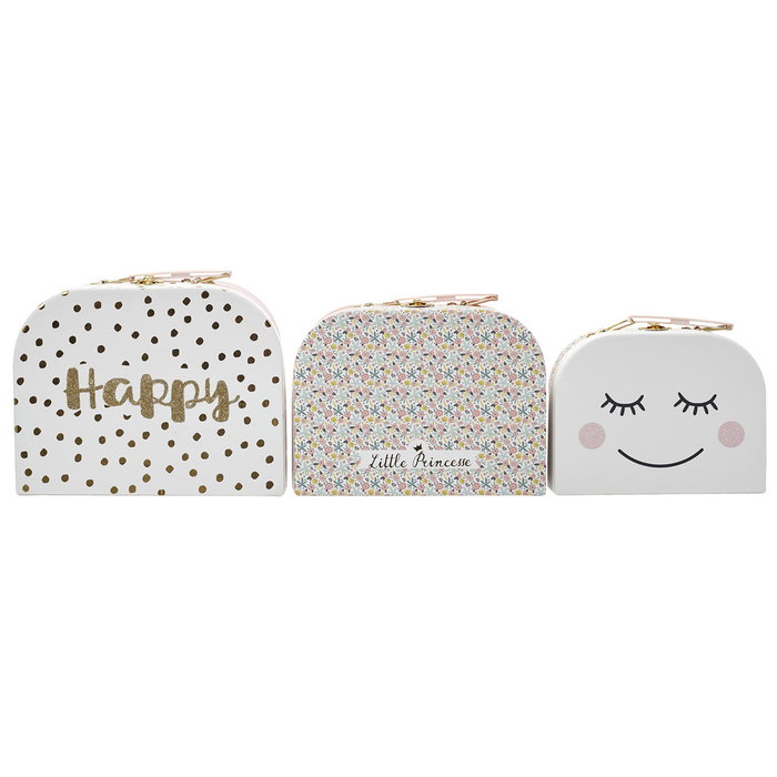 Home Deco Kids Ensemble de 3 malettes en carton