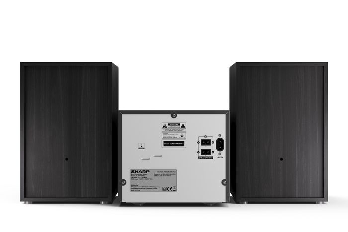 Sharp Micro Système Audio XL-B517D 45 W Noir - 2.0 avec CD, Bluetooth 5.0, DAB+, Radio FM, Lecteur USB et Haut-parleurs en Bois